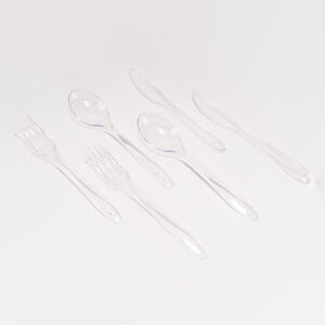 posate plastica trasparente
